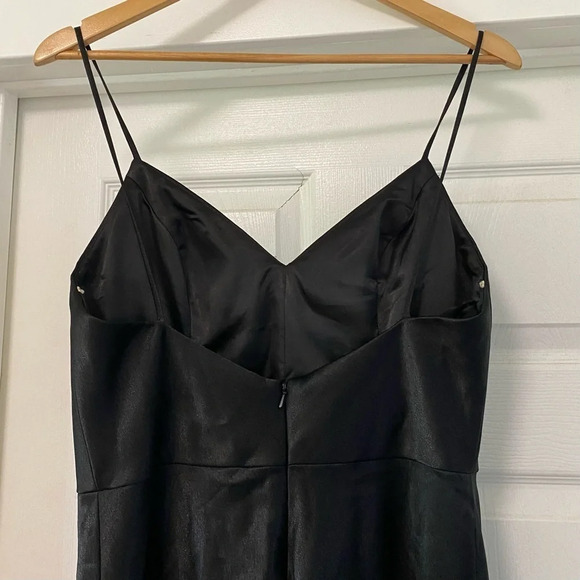 Jenny Yoo Black Satin Dina Dress - Picture 7 of 8